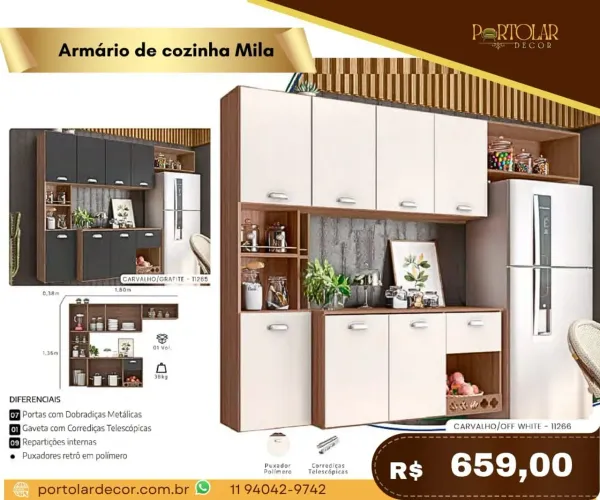 Armário de cozinha Mila - à pronta entrega 