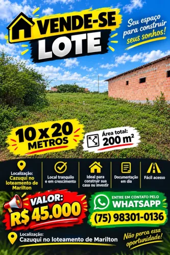 Vende-se lote em Coração de Maria