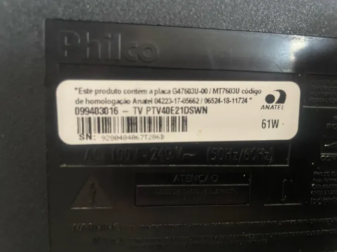 TV PHILCO 40? (COM DEFEITO)