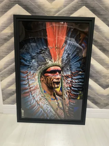Quadro Decorativo Indígena - Guardião Ancestral