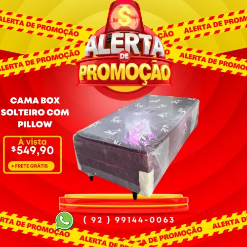 Cama box solteiro com pillow top 