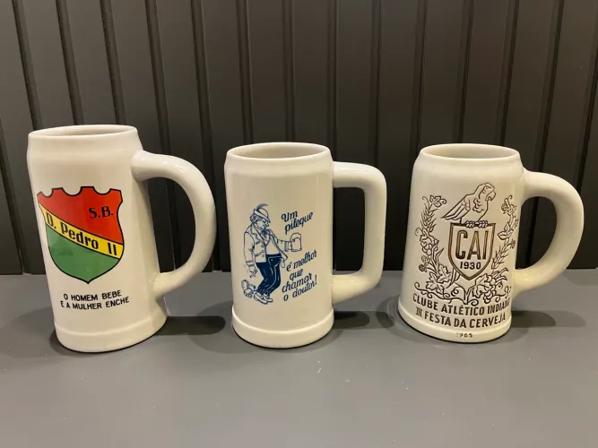 Coleção de canecos de chopp 3 unidades