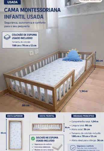 Cama Montessoriana Infantil