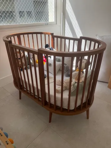 BERÇO OVAL SLIM 4 EM 1 MADEIRA evolutivo crescer