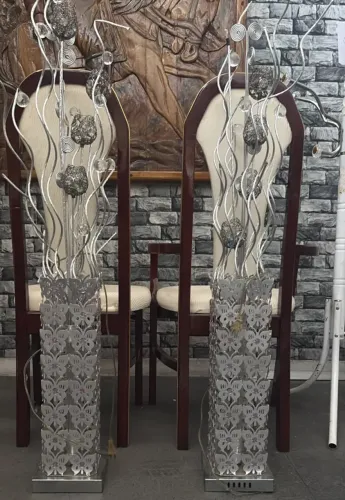 Lustre vertical de metal conjunto de 2 unidades