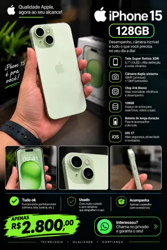iPhone 15 128GB ? DISPONÍVEL!