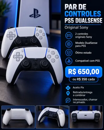 par de controles DualSense para PS5, originais Sony