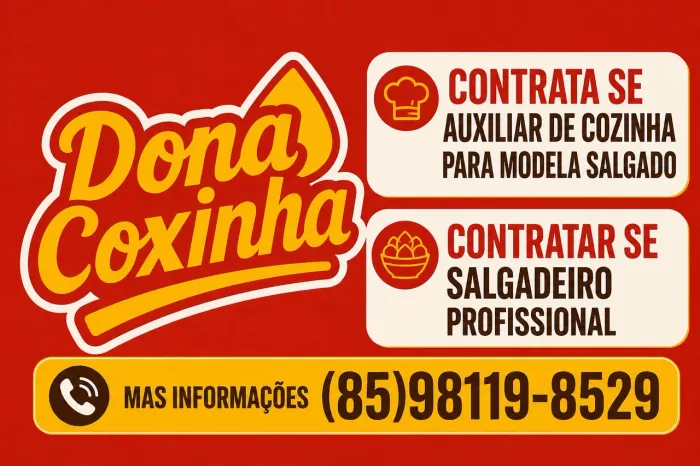 Contratar se auxiliar de cozinha para modela salgados 