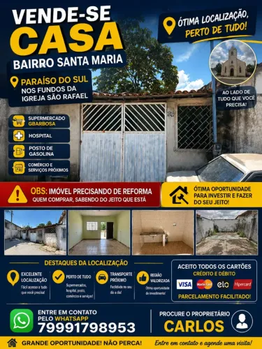 Vendo casa no bairro santa Maria 