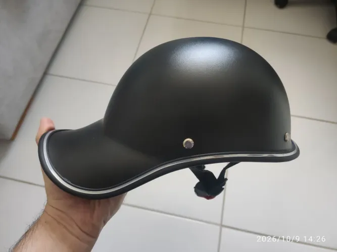 Capacete Retrô Vintage Preto Fosco - Novo - 54 a 62 cm