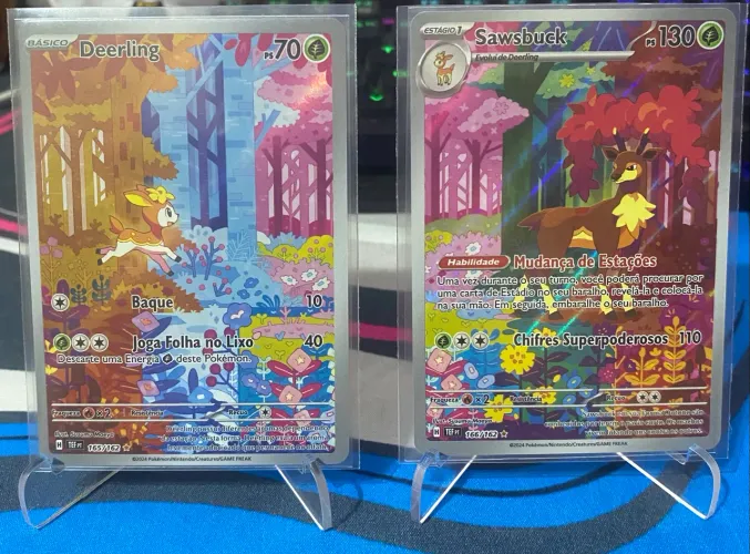 Deerling (165/162) e sawsbuck (166/162) Pokémon TCG