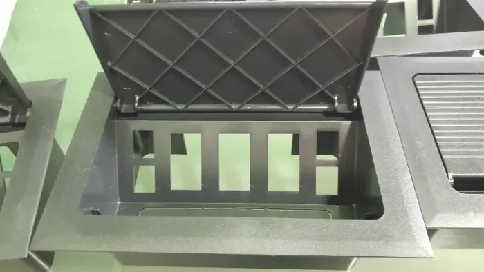 Caixa Passa-Cabos para Embutir em Mesa com Tampa Basculante - Organização e Acabamento Pro