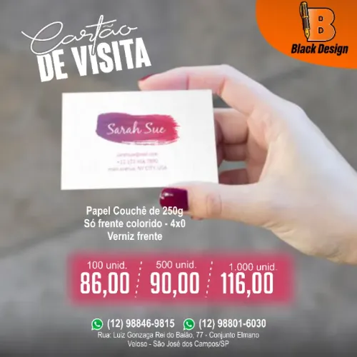 Cartão de Visita (simples) só Frente Colorido