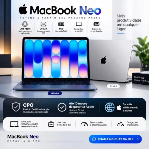 MacBook CPO NEO-lacrado Silver, com garanti Apple