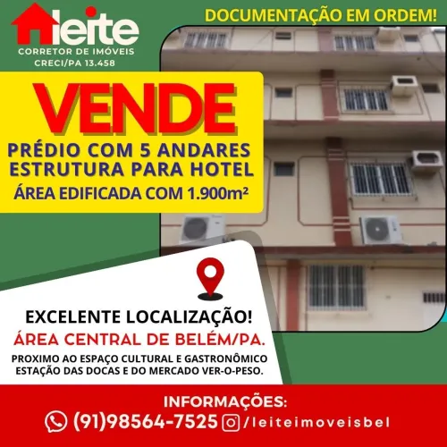 PRÉDIO COM 5 ANDARES ESTRUTURA PARA HOTEL.