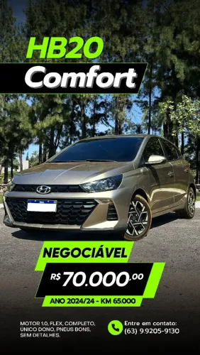 Hyundai HB20 Comfort Plus 1.0 Flex 12V Mec. 2024