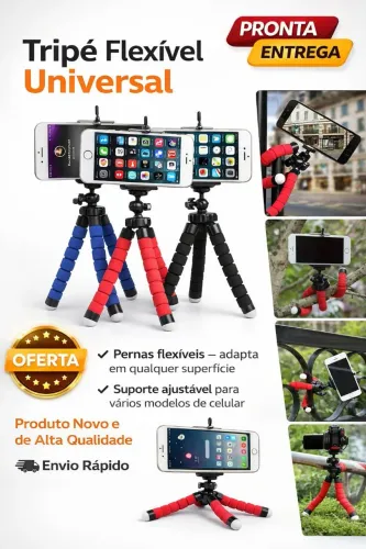 Mini Tripé Flexível De Mesa Suporte Para Celular Universal