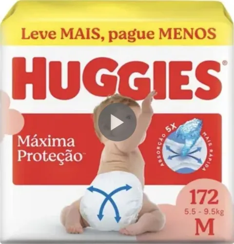 Vendo Fralda Huggies M 172 unidades