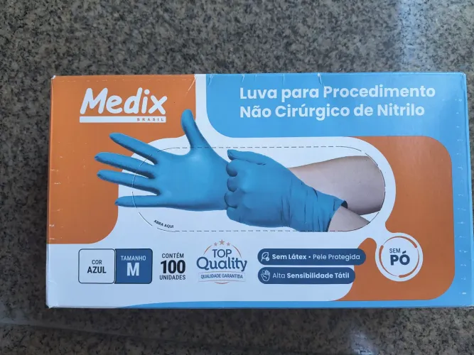 Luva de procedimento descartável