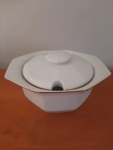 Sopeira Porcelana Schmidt - Linha Clássica - Filete ouro
