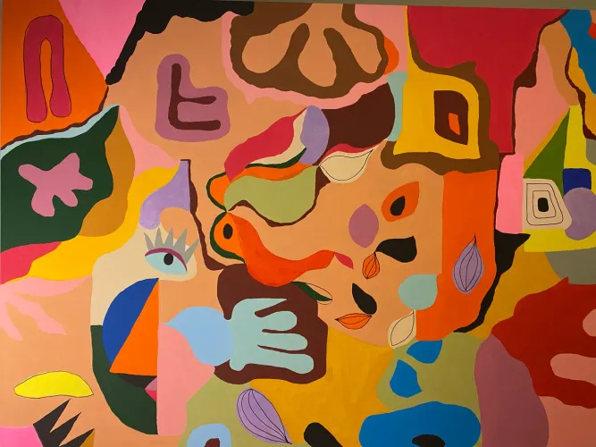 Quadro pintura artística moderna