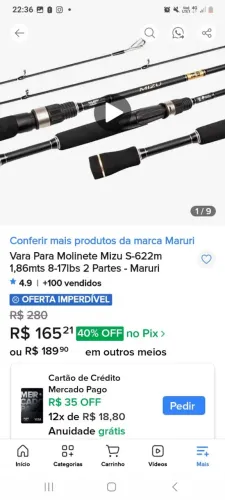 Vara de molinete Maruri MIZU ( NOVA)