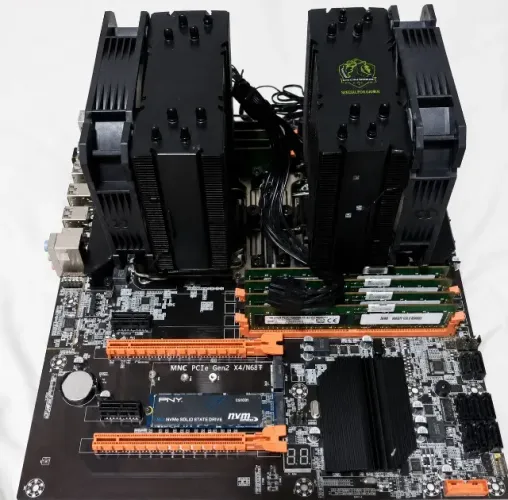 Kit Placa Mãe Machinist Dual Xeon D8 Max + 2 E5 2650 V4 + Coolers + 64 GB Ram DDR4 2166 (8
