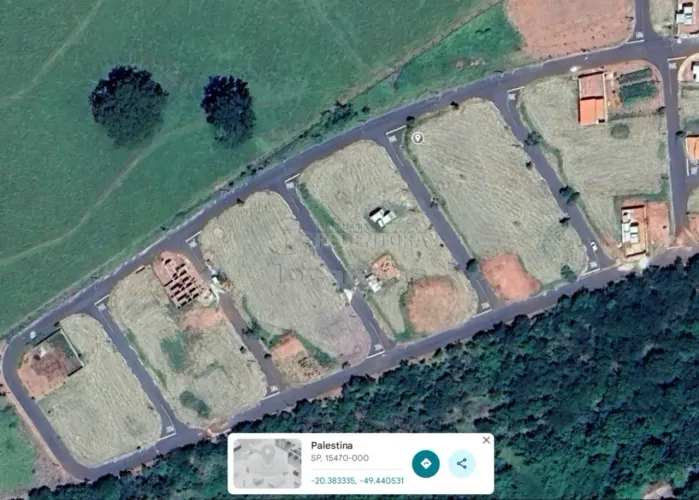 Terreno em Palestina - SP de esquina