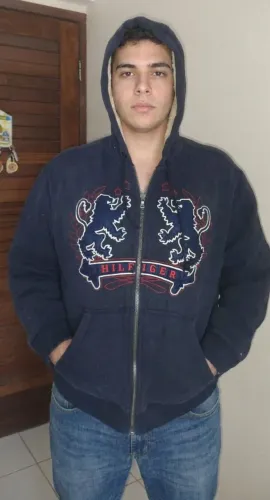 casaco tommy hilfiger lion crest azul marinho
