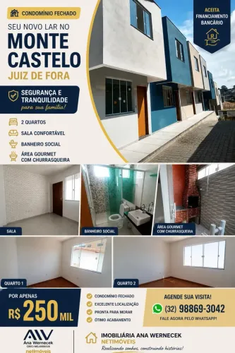 Imóvel para venda com 80 metros quadrados com 2 quartos em Monte Castelo - Juiz de Fora -