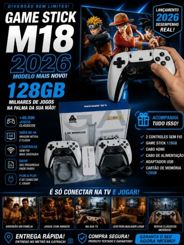 GAME STICK M18 128GB - A diversão completa na sua TV!