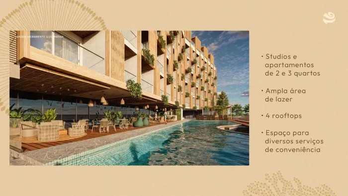 STUDIO COM 32M², BEIRA MAR EM PEROBA, GRANDE POTENCIAL DE VALORIZAÇÃO E PLANO COM A CONSTR