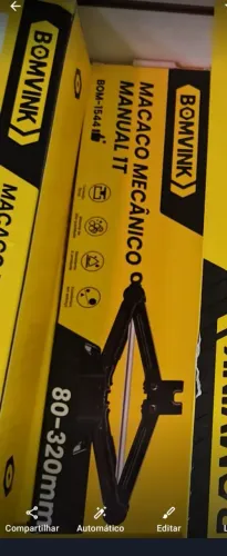 Macaco Hidraulico Sanfona Automotivo 1 Ton Manual Portátil