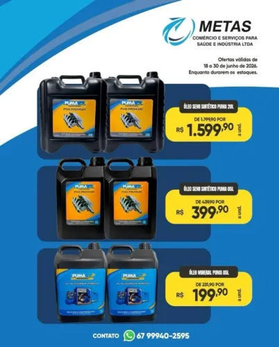 Lubrificantes Puma para compressores