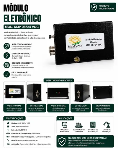 MODULO ELETRONICO MOD KMP08/24 CAIXA PRETA