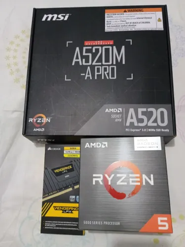 Rizen 5 5600gt mais memória Corsair 16gb e placa mãe novas