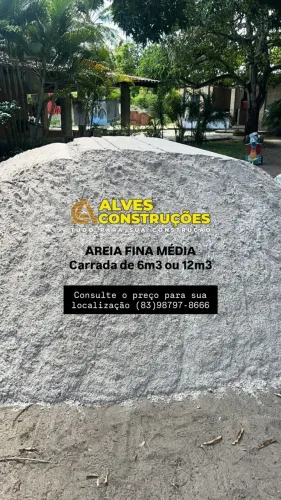 AREIA FINA/MÉDIA-CARRADA 6m³ OU 12 m³