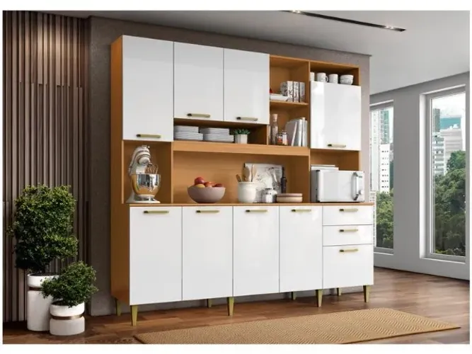 Armário de Cozinha 8 Portas 3 Gavetas (Novo) Entrega Grátis!