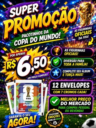 Pacotinho de figurinhas da Copa por apenas R$ 6,50 ?