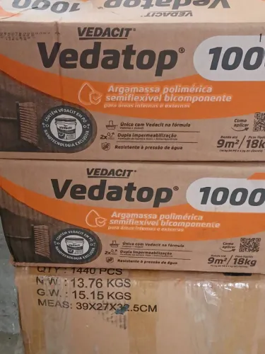 2 CAIXAS DE IMPERMEABILIZANTE VEDATOP 1000 18KG