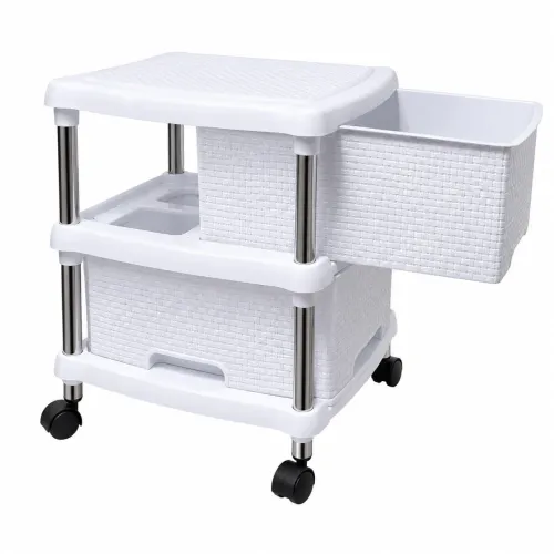 Gaveteiro de plástico branco 2 e 4 gavetas.