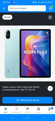 Tablet xiaomi redmi pad 2 256GB 8GB de memória RAM, lacrado nunca foi usado.