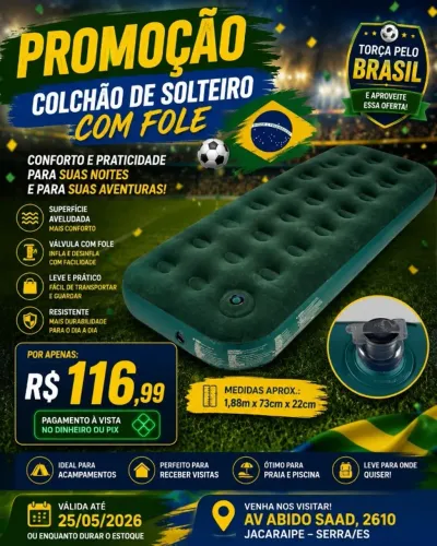 PROMOÇÃO Colchão Inflável Solteiro Verde