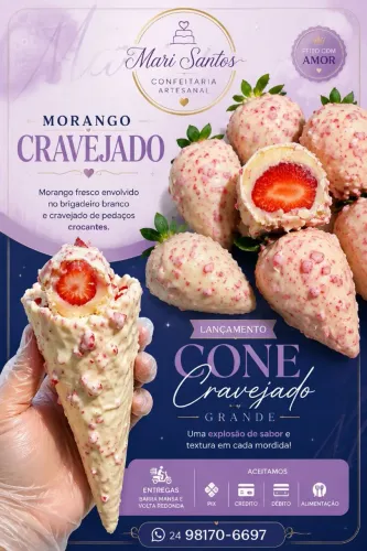 MORANGO CRAVEJADO e CONE CASCÃO CRAVEJADO