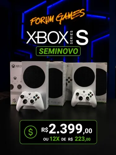 Xbox Series S apenas R$ 2399 Seminovo com garantia de 8 meses!