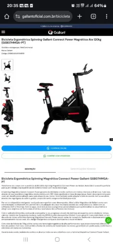 Bicicleta ergometrica galant power