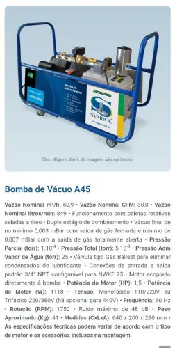 Bomba de vácuo 18cfm