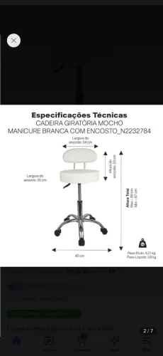 Cadeira mocho com rodinhas
