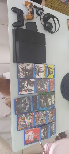 Ps4 completo (ssd + hd + 2 controles + 16 jogos)