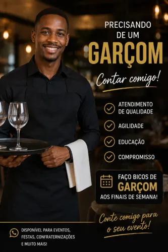 Presto Serviço de Garçom para finais de semana